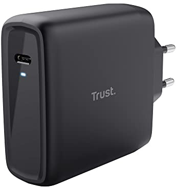 Trust Maxo Cargador USB-C de 100W, 75% de Material Reciclado, Cargador Rápido con Cable USB-C de 2m, Adaptador de Corriente para iPhone, iPad, Samsung Galaxy, Steam Deck, Smartphones, Tablets
