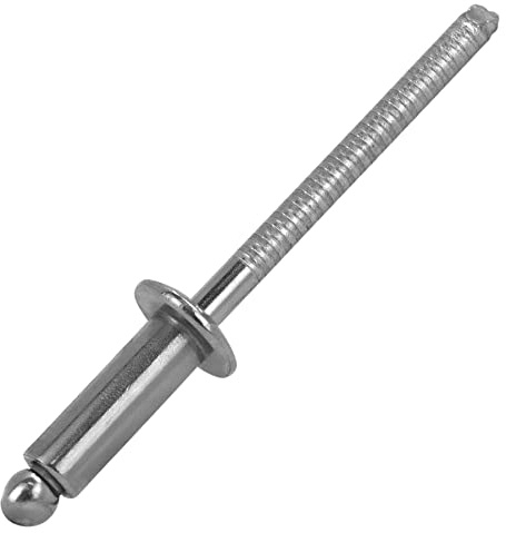 Blindnieten mit Flachkopf nach DIN 7337 / ISO 15977 | Alu/Stahl verz. | für Materialstärke:1,5-3,5 mm | Popnieten | Hohlnieten | 2,4 x 6 mm, 100 Stück