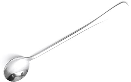 3 Cucharas de Mango Largo para Oficina, Cuchara Agitadora de Acero Inoxidable, Cuchara de café, Protección del Medio Ambiente, Creativa, Elegante, Coreana, para Oficina en Casa, (Cabeza redonda)