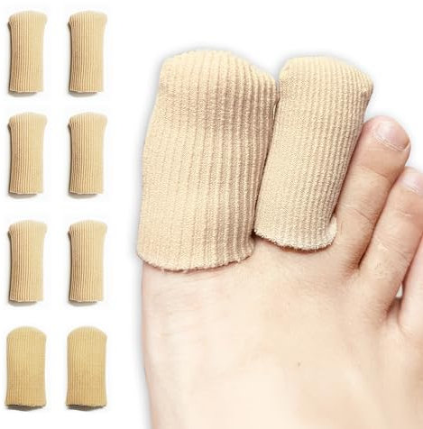 8 Stück Zehenschutz großer, Gel-Zehenschutzkappen, Hornhaut Zehengummi Zeh Zuschneidbar, Geschlossene Silikon-Zehenschutz, für Kissen Mais, Blasen, Schwielen, Zehen, Hornhaut Damen & Herren.