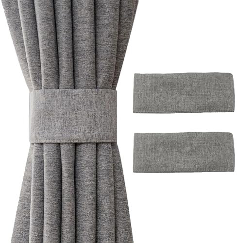 ZAHD 2 Stück Vorhanghalter Gardinen Haus Halter Vorhang Vielseitige Einfaches Raffhalter Stilvoll Vorhang Raffhalter Multifunktional Hübsch und Mode für Zuhause Büro Hotel Fenster Dekoration (Grau)