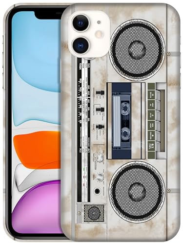 GlamCase for iPhone 11, iPhone 11 Case - Vintage Radio Cassette Recorder Design Printed Slim Fit Cute Plastic Hard Snap on Protective Designer Back Phone Case/Cover for iPhone 11. Multicolor