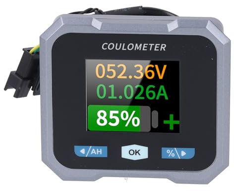 50-A-Shunt-Batteriemonitor, 1,8-Zoll-Bildschirm, RV-Smart-Batteriemonitor mit Halterung, Digitaler Wasserdichter BT-Multifunktions-Batteriemonitor mit Shunt für Wohnmobil-Boote,