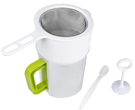 COLLBATH Sieb Mehrzweck Saftsieb Joghurtfilter Siebbecher Saftsieb Saftsiebbecher Filter Tasse Material Einfach Lagerung Platzersparnis Installationsslitz