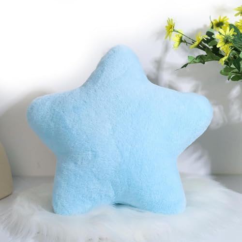 champracer Kuschelkissen Kinder Sternkissen Plüsch Kissen Dekokissen für kuschelecke kinderzimmer, Weiche Flauschige Sternform Zierkissen Sofakisse für Heimdekoration (Blau,60 cm)