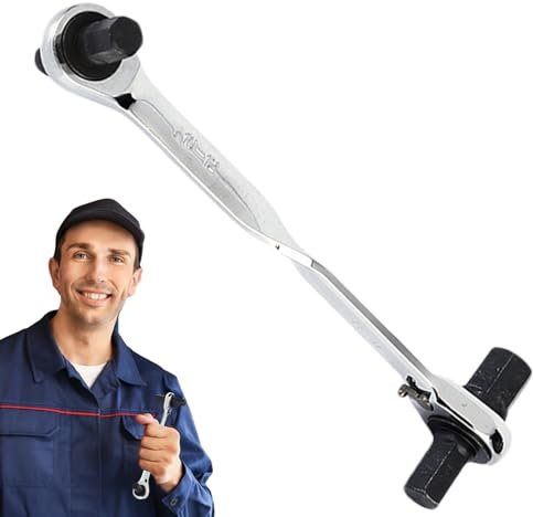 Generisch Juego de llaves de doble anillo, llave de carraca con dos extremos, llave de carraca 4 en 1 de alta dureza, fuerte y estable, eficaz y resistente al desgaste