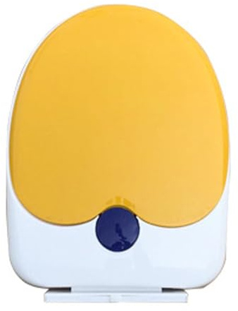 Wttfc Toilettensitz aus Kunststoff U-Form,Familien WC Sitz Family mit Absenkautomatik,Toilettendeckel mit Kindersitz, Unterseitig montierter,Verstellbare Länge: 41–43 cm,Gelb