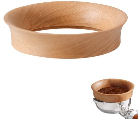 Kaffee Dosierring Magnetischer Siebträger 51mm, Holz Trichter Dosiertrichter für Barista und Espresso Zuhause
