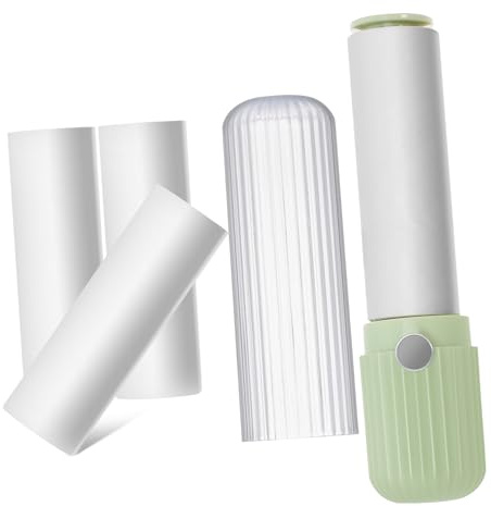 COLLBATH Rullo Removitore Peli Animali Reusable Manico Antiscivolo e Fogli Adesivi Sostituibili per Vestiti e Mobili, Verde