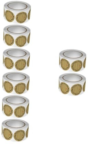 TEHAUX 8rollen Selbstklebende Multi-use Aufkleber Mit Zartem Muster Etiketten Für Geschenkverpackungen Und Dekoration Kraftpapierdesign Rückstandsfrei Ablösbar