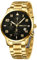 MEGALITH Armbanduhr Herren Sport Chronograph: Gold Edelstahl Analog Quarz - Militär Wasserdicht Datum Uhren für Männer
