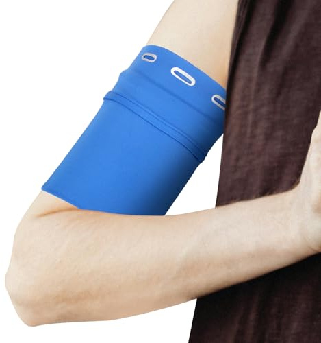 PATIKIL Manga Brazo Universal para Correr 7.09x4.33 Manga Brazo M Azul | Para Teléfono Móvil Con Bolsillo Con Cremallera Para Llaves Auriculares Tarjetas De Crédito Deporte Gimnasio