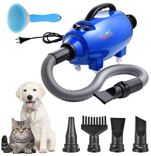 Asciugacapelli Per Cani, Asciugacapelli Per Toelettatura Animali, Asciugacapelli Professionale, Speed Soffiatore Per Cani Con 4 Ugelli, Velocità E Temperatura Regolabili