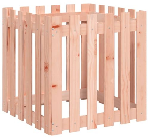 Kangmusi Pflanzkübel Lattenzaun-Design 60x60x60 cm Massivholz Douglasie, 832460