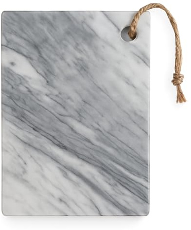 FILO – Tabla de cortar de mármol de Carrara Venato 30 x 20 cm | Elegante, brillante, artesanal | Ideal para quesos, sushi y embutidos | Decoración de mesa de diseño