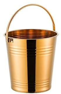 Ice Bucket 304 Stainless Steel Ice Bucket Bar Restaurant Ice Grain Bucket French Fries Fried Chicken Snacks Carry Bucket Champagne Red Wine Bucket Drinks Cooler/Beer Bucket(Gold,Small)