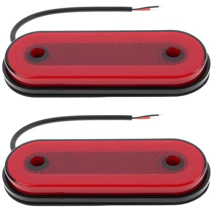 ECSiNG Lot de 2 Feux de Gabarit Arrière Ovales 12 V-24 V 20 LED Rouges pour Remorque Et Camion