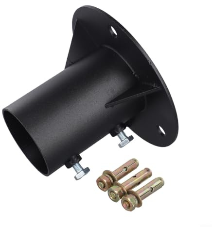 Donkivvy Round Post Holder Bracket, Round Fence Post Base, Heavy Duty Round Post Base Support for Chain Link Fence Post/Mailbox - with Expansion Bolts and Fixing Screws(65MM)