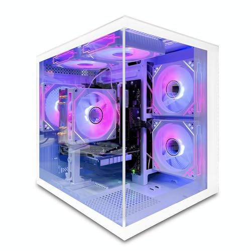 suevery Desktop Computer, Core i5, Gaming PC GeForce RTX 3050 6G,16G DDR4 RAM, 512GB NVME SSD, Prebuilt Tower Computer for Gaming Home Business (White, Nvidia Ge Force RTX 3050, 512, GB, DOS, GB, 16)