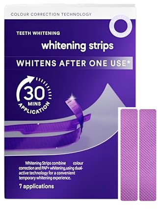 IPNSDON Strisce Sbiancanti Denti, 7PCS strisce sbiancanti dei viola, per la cura dei, Aiutano a ridurre le discromie superficiali, Pulisce Le Macchie, Adatto per denti sensibili