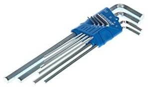 GEDORE Winkelschraubendreher-Satz 8-teilig, extra lang, für Innensechskant-Schrauben, mit Halterung, SW 2-10 mm, H 42 EL-88