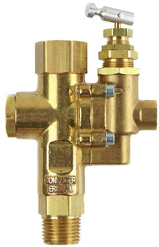 Air Compressor Pilot check valve unloader combination gas discharge 95-125 1/2 FPT TOP INLET X 1/2 MNPT OUTLET FOR GAS COMPRESSORS by conrader | 1/2in Female NPT inlet x 1/2in Male NPT outlet, throttle control port, NG-5-M-95-125