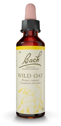Fleurs de Bach Original, Wild Oat, No 36, pour plus d'ambition, aide à prendre des décisions. Elixir floral naturel pour le bien-être émotionnel. Compte-Gouttes 20ml, Vegan