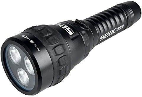 SEAC R40 Unisex-Adult-Taschenlampe, 3 LEDs, 2300 Lumen, Schwarz, Länge 206 mm x 62 mm Durchmesser