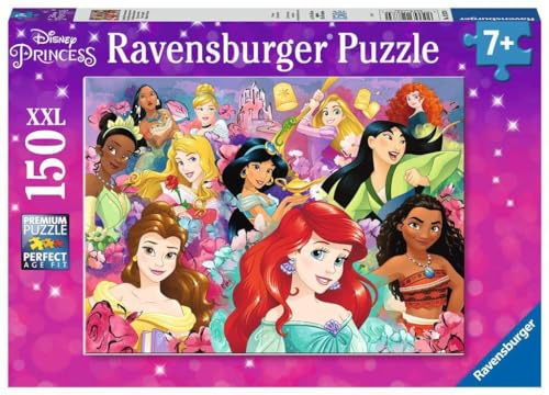 Ravensburger barnpussel - 12873 drömmar kan gå i uppfyllelse - Disney prinsessapussel för barn från 7 år och uppåt, med 150 bitar i XXL-format
