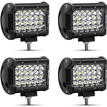 Safego Faro da Lavoro LED, 4 72W Faretto Faro 6000LM Spot Luci da Lavoro a LED Proiettore Fendinebbia Luci Off Road Impermeabile IP67 per Trattori Auto SUV ATV Camion Barca Spotlight 12V 24V, 4PCS