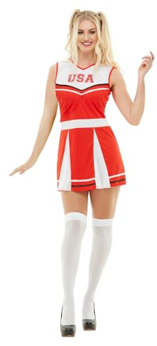 Funidelia Cheerleader-Kostüm für Damen, Inklusive Cheerleader-Kleid im American Football-Stil, Größe XL - Verkleidung für Erwachsene für Partys, Karneval und Halloween
