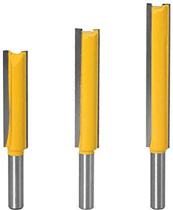 Gasea 3pcs 8mm Flush Trim Router Bits Extra Long Mèches Carbide Router Bits à Bois Fraise à Menuiserie Outil de Woodworking Cutter Lame 50mm 63mm 76mm