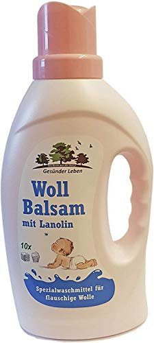 Gesünder Leben Wollwaschmittel mit Lanolin 1000 ml für Wolle, Seide, Daunen, Mohair, feine Textilien und Spezialfasern