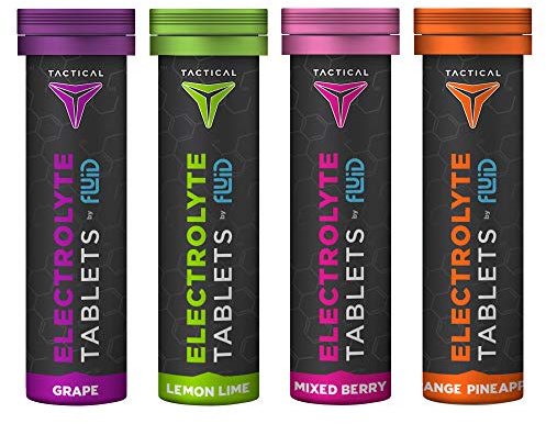 Fluid Tactical - 40 Count Effervescent Electrolyte Tablets | Variety Pack | 320mg Sodium, 160mg Potassium | Dehydration Prevention & Proactive Recovery
