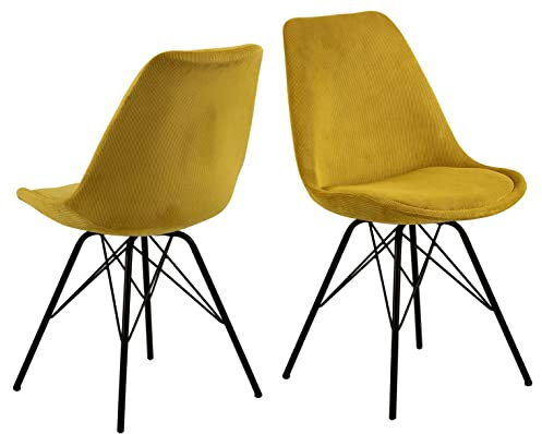 möbelando Esszimmerstuhl Küchenstuhl Polsterstuhl Stuhl Sitzmöbel Ermina I (2-er Set) Gelb