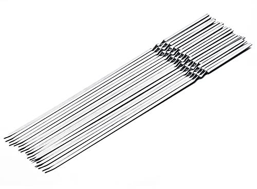 Brochettes De Bbq, Brochettes De Kebab, Brochettes De Barbecue En Acier Inoxydable Bâtons De Brochettes En Métal Plats Réutilisables Pour Barbecue, Cocktail, Essentiels De Fête,35cm,50pcs (28cm 50pc