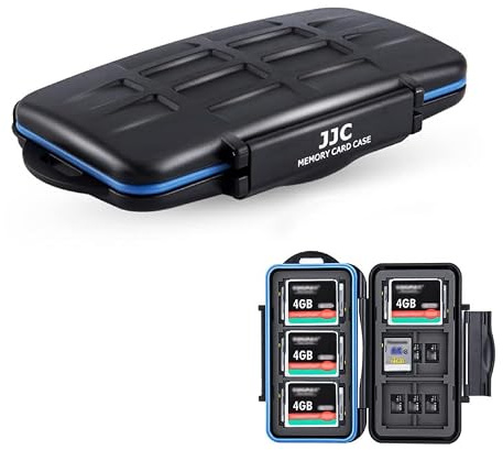 JJC Speicherkarten Schutzhülle für 12 SD und 18 Micro SD und 6 CF Karten | Compact Flash Karten Wasserbeständiger Stoßfest Tragbare Schlanker Halter Aufbewahrung Organizer SD Etui Schutzbox