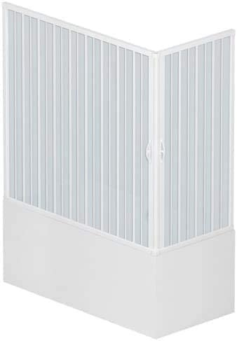 Linea Doccia - Box Doccia per Vasca | Apertura Angolare a Soffietto | Riducibile | Colore Bianco, 70x150, Polivinilcloruro (PVC)