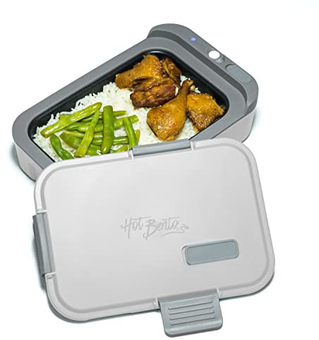 Hot Bento Lonchera autocalentable y calentador de alimentos, portátil a pilas (titanio)