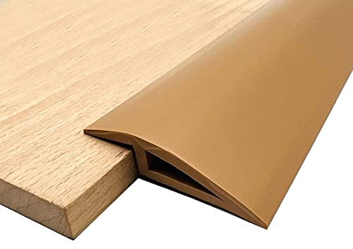jackfru Selbstklebend Abdeckleiste 2M, PVC üBergangsprofil Selbstklebend, Höhe weniger als 10mm, Boden&Teppich Laminat Übergangsschiene Leiste (1, Braun, 2M*(5cm*1cm))