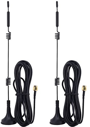 YILIANDUO Antena WiFi Doble Band 2,4 GHz 5 GHz 5,8 GHz 9 dBi Base magnética MIMO Antena de enrutador Antena Macho RP SMA de Dual Band para cámaras WiFi (Paquete de 2)