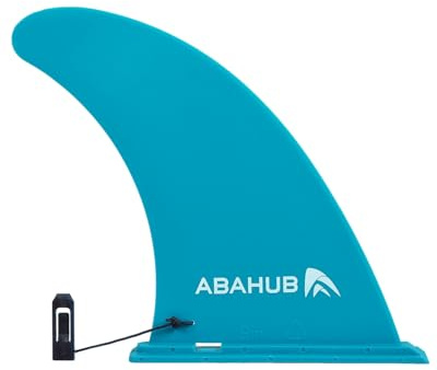 Abahub Sup Fin 9 Pouces Universel Sup Aileron Amovible Aileron Central Renforcé en Fibre de Verre Ailerons de Remplacement Sup Accessoires pour Planche de Surf, Stand-Up Paddle Board, Longboard, Bleu