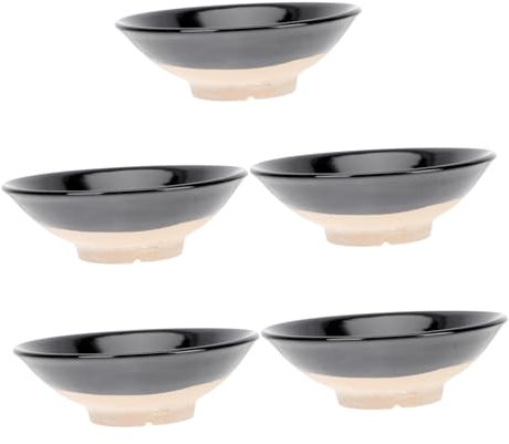 Zerodeko 5piezas Cuenco Tapa Negra De Antiguo De Cuencos De Comida Prácticos Para Sopa y Salsas Para Servir Comida Fiesta o Cena Familiar