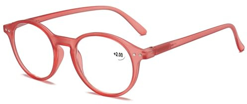 Lanomi Lesebrille Blaulichtfilter Damen Herren Rund Oval Mattes Lesehilfe Computer Sehhilfe Federscharnier Brille mit Sehstärke