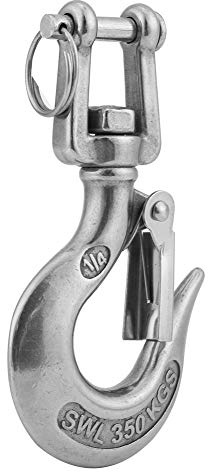 Keenso Gancho Giratorio de Carga de Trabajo de 350 kg, Perno Giratorio de Acero Inoxidable 304, rotacin de 360 Grados, Uso Universal (110 mm