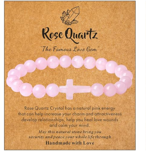 XIANNVXI 4 Pcs Crystal Cross Bracelets Mens Beaded Bracelets Rosary Christian Jesus Catholic Religious Protection Christian Gifts Men Women Religious Jewellery