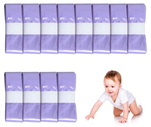 Gobesty 12Pack Nappy Bin Refills, Nappy Bags, Newborn Baby Diaper Bin Liner Pails, Nappy Disposal Bags Compatible with Tommee Tippee, Twist & Click, Angelcare, Simplee Sangenic(Purple)