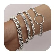 Krfy 4Stück Armreif Gold Oder Silber Breit - Schmuck Armband Damen Edelstahl Wasserfest - Dickes Armband Set