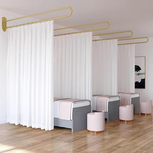 CHZDPP Privacy Curtains for Room Divider, Hospital Curtains for Sickroom/Postpartum Centers/Beauty Salons, Blackout Curtain for Massage Parlors/Tattoo Shop(White (1pc),Rod Length 2m/6.6ft)