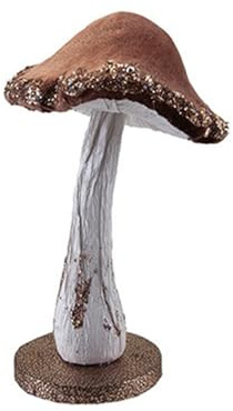PMS 25cm Dunkelbraun Samt Pilz Dekoration - Weihnachten und Herbst Deko Ornament Dekoration - Weihnachten und Herbst Dekor - Weihnachtsdeko für Zuhause Wohnzimmer - Pilz Ornament